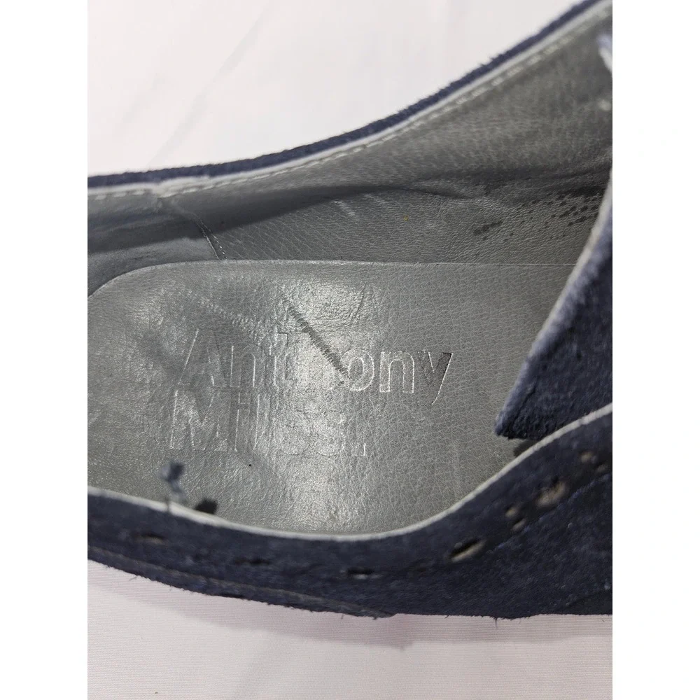 Anthony Miles Blue Suede Brogue‎ Shoes Clear Sole Men's Lace-Up Size 11 Shoes
